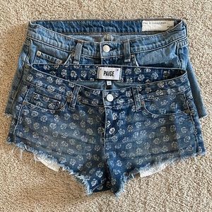 2 Pairs of size 25 denim shorts